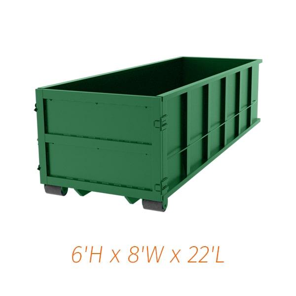 we offer flexible rental options for our thirty-yard dumpsters